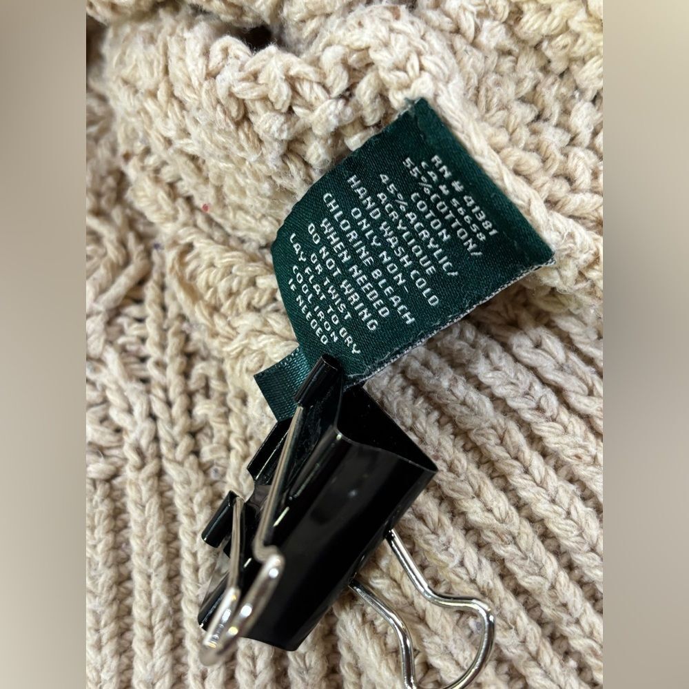 Lauren Ralph Lauren Cream Classic Cable Knit Cottagecore Turtleneck Sweater XL - Picture 8 of 13